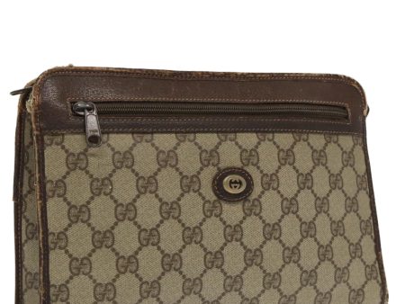 GUCCI GG Supreme Clutch Bag PVC Beige 97 01 037 95525 For Sale