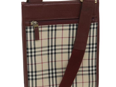 BURBERRY Nova Check Shoulder Bag Canvas Beige Wine Red blackNew yk5688 Hot on Sale