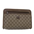 GUCCI GG Supreme Clutch Bag PVC Leather Beige 111 01 037 fm3789 Hot on Sale