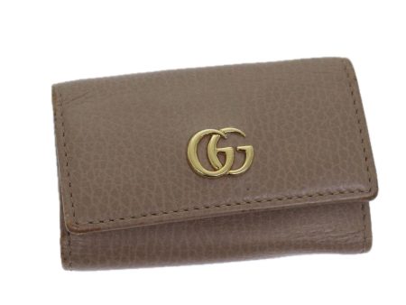 GUCCI GG Marmont Key Case Leather Beige 456118 ep3885 Online