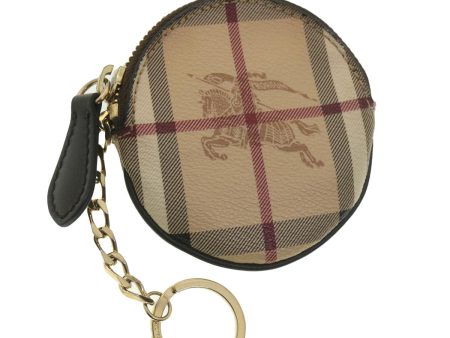 BURBERRY Nova Check Coin Purse PVC Leather Beige Black RedNew 38422 For Discount