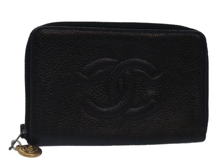 CHANEL Key Case Caviar Skin Black Gold CC  bs18348 Online