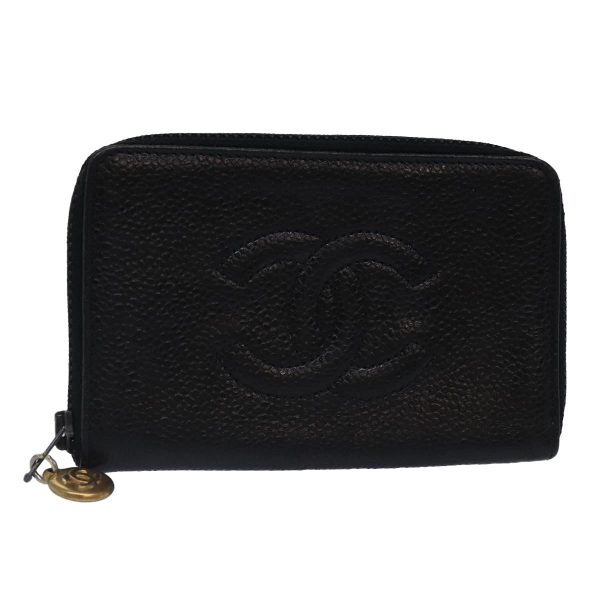 CHANEL Key Case Caviar Skin Black Gold CC  bs18348 Online