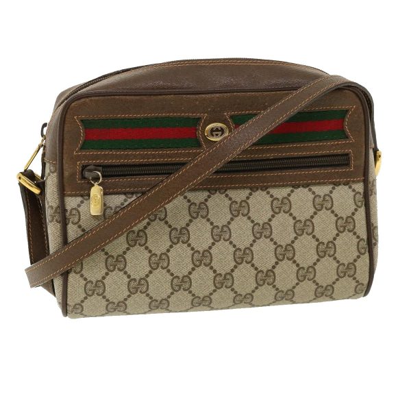 GUCCI GG Canvas Web Sherry Line Shoulder Bag Beige Red Green yk5362 Sale