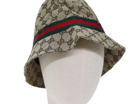 GUCCI GG Canvas Web Sherry Line Hat XL Beige Red Green yk12321 For Cheap