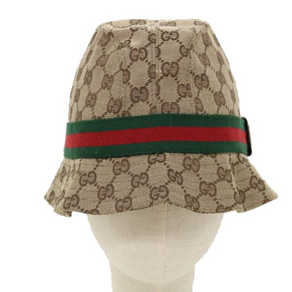 GUCCI Web Sherry Line GG Canvas Hat Beige Green Red yk4943 on Sale