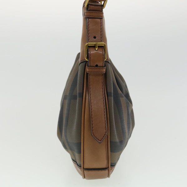 BURBERRY Nova Check Shoulder Bag Canvas Leather BrownNew am3251 For Sale