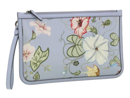 GUCCI botanical illustration Clutch Bag Canvas Blue 379277 34316 Cheap