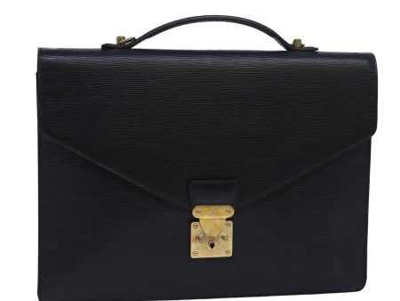 LOUIS VUITTON Epi Porte Documents Bandouliere Briefcase Black M54462 Auth 80272 on Sale