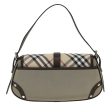 BURBERRY Nova Check Shoulder Bag Canvas Gray Dark Brown beigeNew am3602 Sale