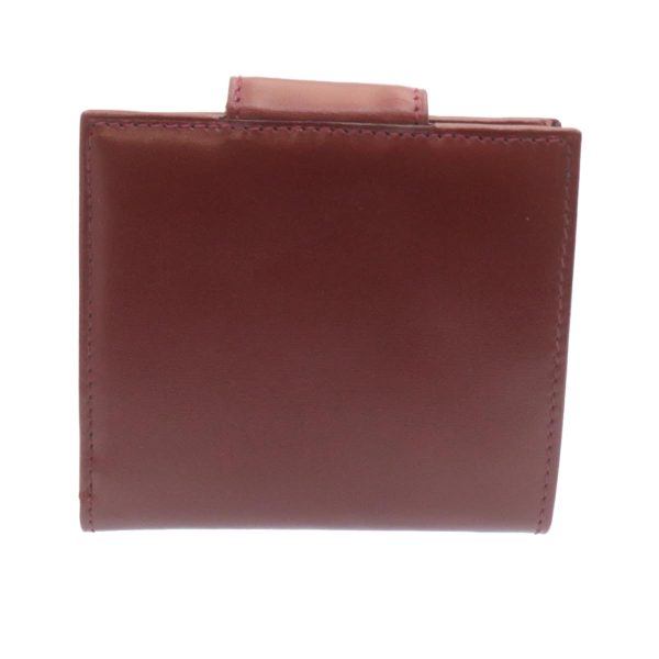 CELINE Bifold Wallet Leather Red 28019 Supply