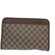 GUCCI GG Supreme Clutch Bag PVC Beige 111 01 037 ki4721 Online now