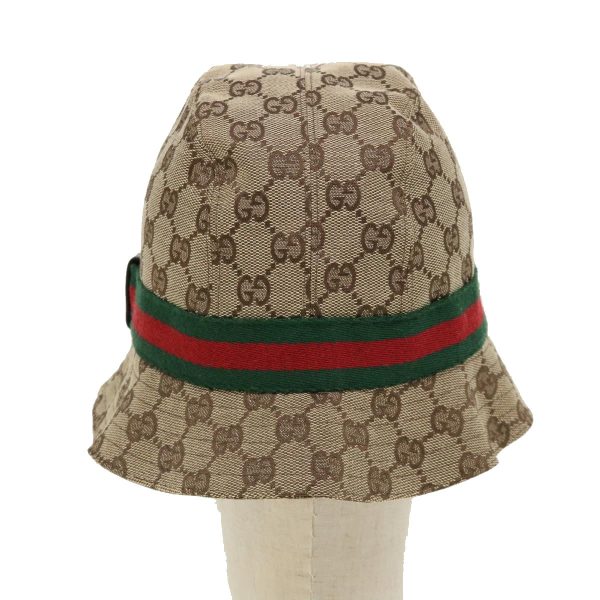 GUCCI Web Sherry Line GG Canvas Hat Beige Green Red yk4943 on Sale