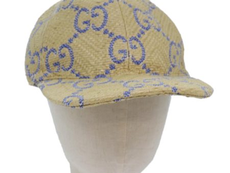 GUCCI Cap GG Canvas Raffia L size Beige 701713 am6474 Sale