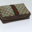 GUCCI GG Supreme Web Sherry Line Clutch Bag PVC Beige Red 156 01 012 th4949 Online