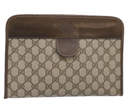 GUCCI GG Supreme Clutch Bag PVC Beige yk15353 Supply