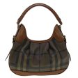 BURBERRY Nova Check Shoulder Bag Canvas Leather BrownNew am3251 For Sale