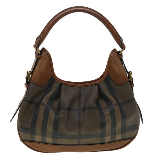 BURBERRY Nova Check Shoulder Bag Canvas Leather BrownNew am3251 For Sale