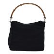 GUCCI Bamboo Hand Bag Nylon Black Silver 000 2404 0509 ep5162 Supply