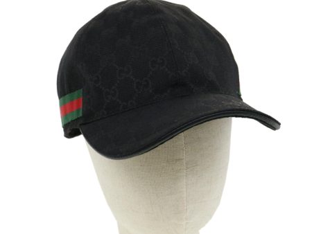 GUCCI GG Canvas Web Sherry Line Cap L Black Green Red ki2227 For Discount