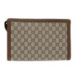 GUCCI GG Plus Supreme Clutch Bag PVC Leather Beige Gold bs19119 Sale