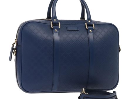 GUCCI Diamante Briefcase Leather 2way Blue Gold 344357 ki4990A For Discount