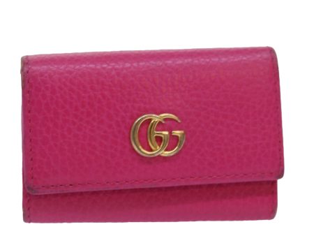 GUCCI GG Marmont Key Case Leather Pink am6672 Online now