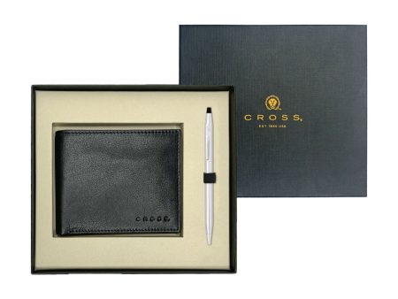 Cross Gift Set - Century Chrome Ball Pen with Wallet For Cheap