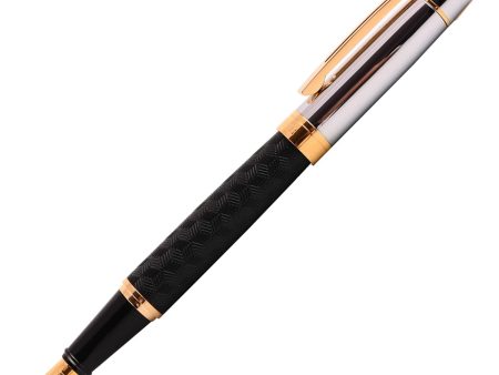 Sheaffer 300 Fountain Pen - Engraved Black & Chrome GT Fashion