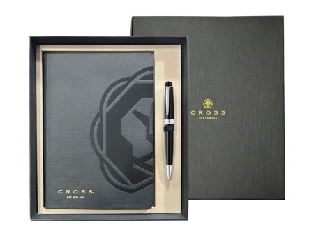 Cross Gift Set - Bailey Light Black CT Ball Pen with Black A5 Journal Sale