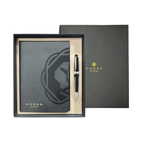 Cross Gift Set - Bailey Light Black CT Ball Pen with Black A5 Journal Sale