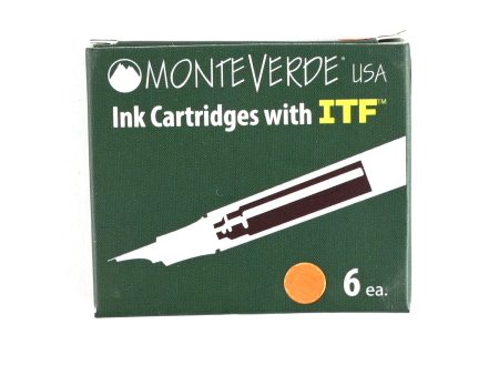 Monteverde Standard Ink Cartridge Pack of 6 - Mandarin Orange Online Sale