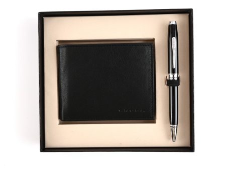 Cross Gift Set - Coventry Black CT Ball Pen with Wallet Cheap