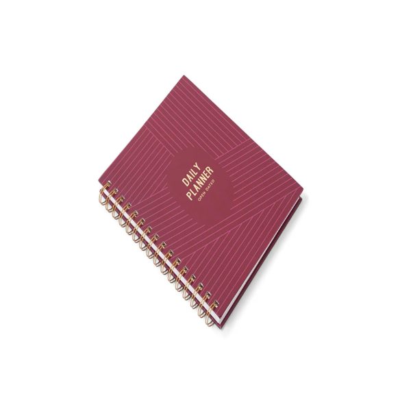 7mm Undated Daily Planner - Burgundy Boss Hot on Sale