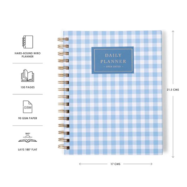 7mm Undated Daily Planner - Checkered Skies on Sale