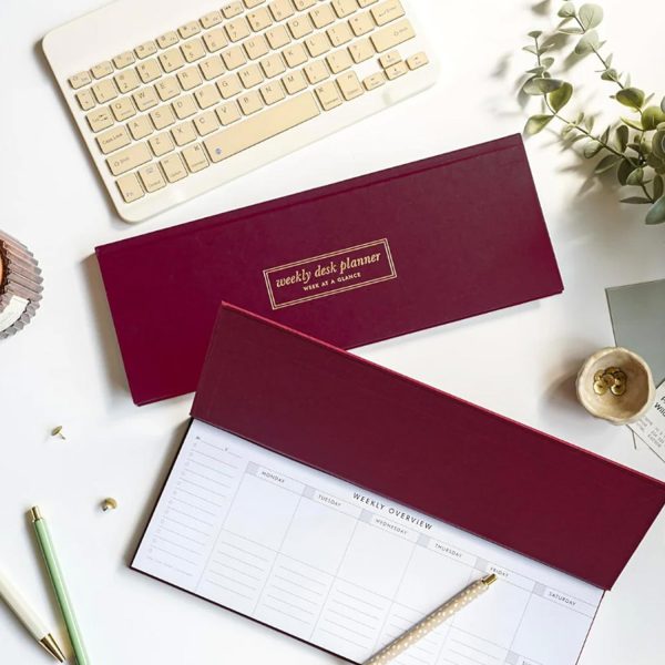 7mm Undated Weekly Planner - Burgundy For Cheap