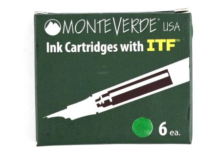 Monteverde Standard Ink Cartridge Pack of 6 - Emerald Green For Discount