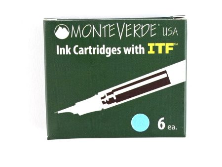 Monteverde Standard Ink Cartridge Pack of 6 - Capri Blue on Sale