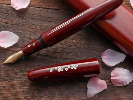 Wancher Dream Zogan Urushi Sakura River Fountain Pen - Aka Tamenuri GT For Discount