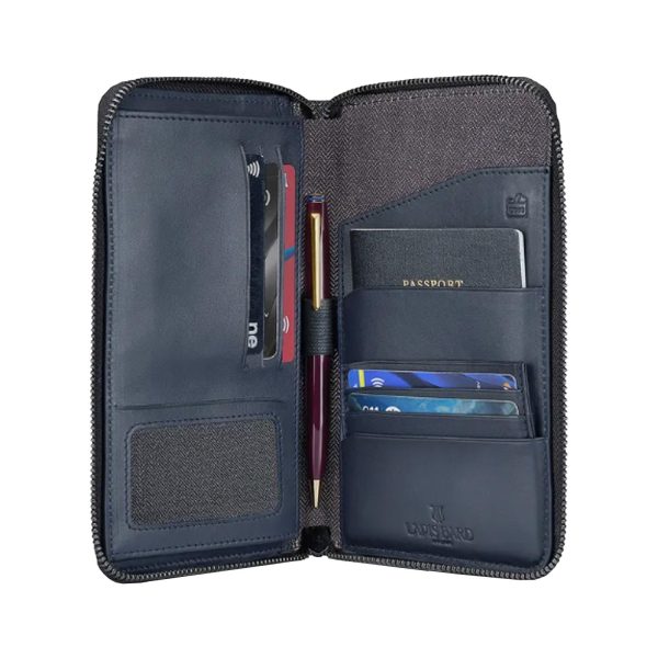 Lapis Bard Enigma Passport Wallet - Navy Hot on Sale