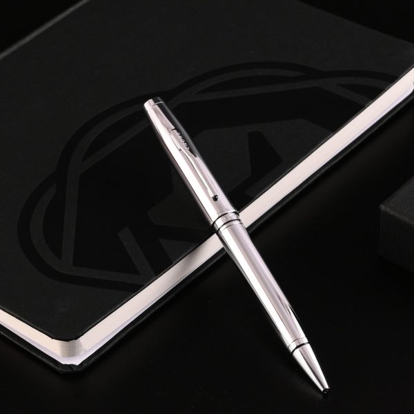 Cross Gift Set - Coventry Chrome Ball Pen with Black A5 Journal Hot on Sale