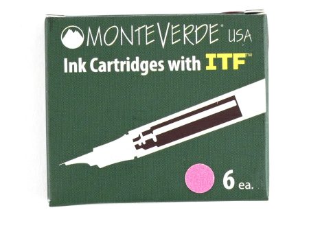 Monteverde Standard Ink Cartridge Pack of 6 - Rose Pink Online Hot Sale