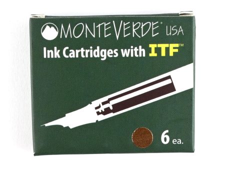 Monteverde Standard Ink Cartridge Pack of 6 - Brown Sugar Hot on Sale