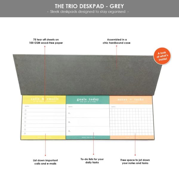 7mm Trio Deskpad - Grey on Sale