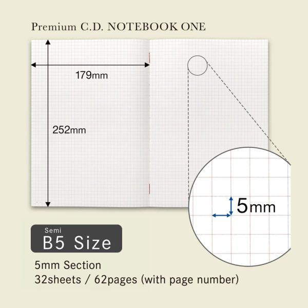 Apica Premium CD Notebook One - Red - Semi B5 - Squared Online now