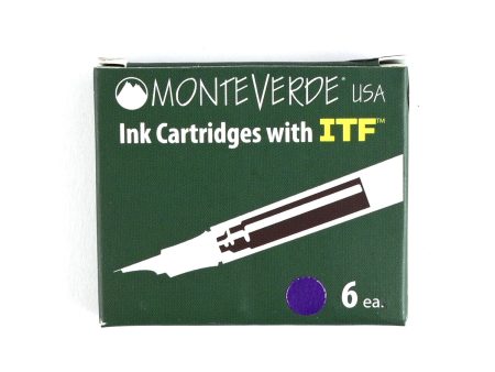 Monteverde Standard Ink Cartridge Pack of 6 - Charoite For Cheap