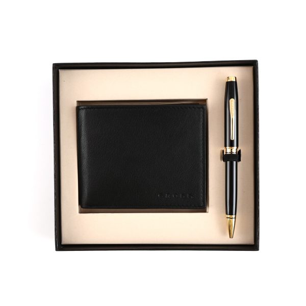 Cross Gift Set - Coventry Black GT Ball Pen with Wallet Hot on Sale