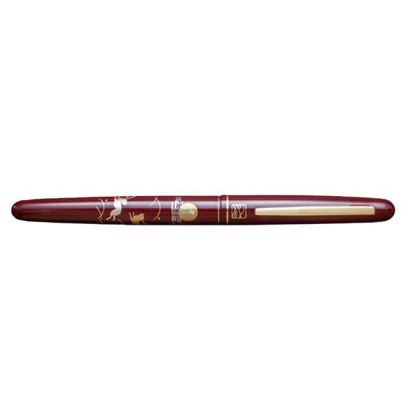 Wancher x Kuretake Kindai Maki-e Usagi Fountain Pen - Red GT on Sale