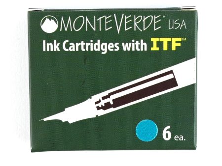 Monteverde Standard Ink Cartridge Pack of 6 - Caribbean Blue Discount